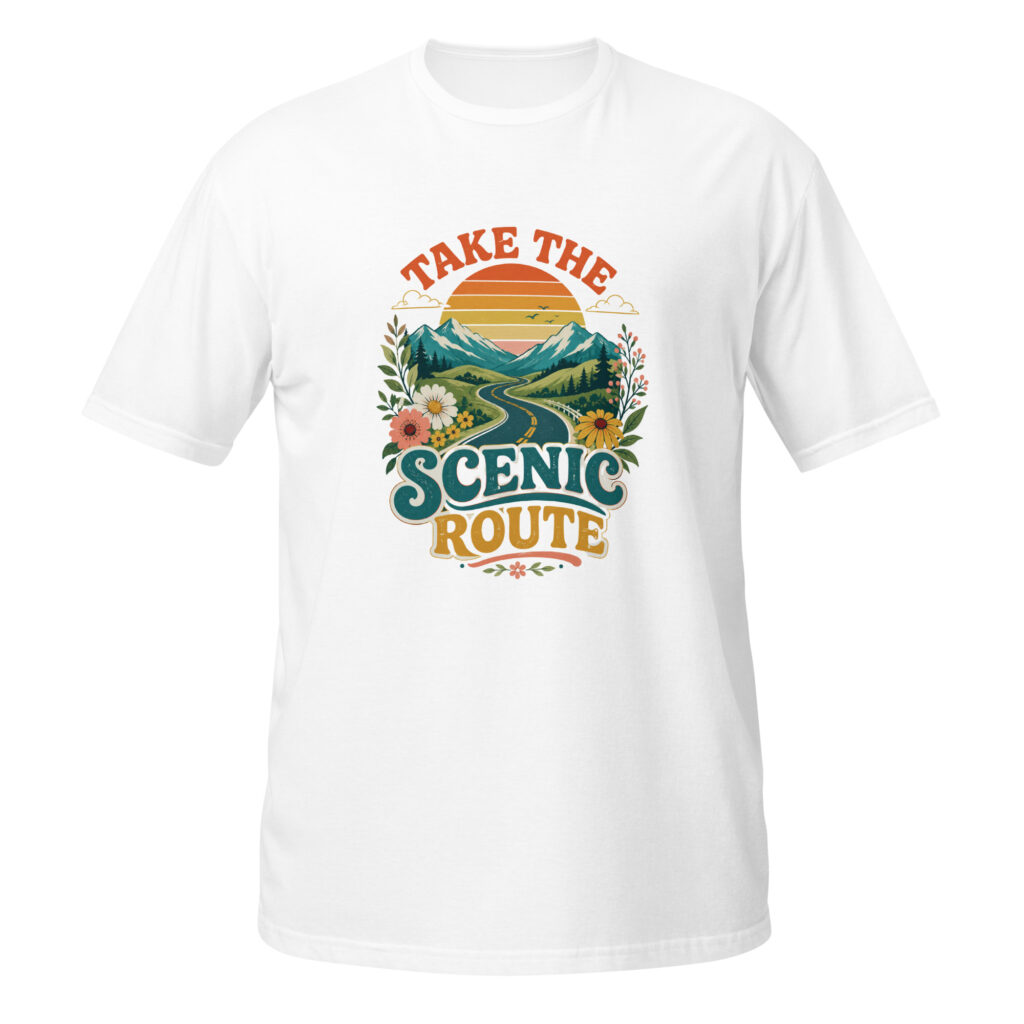 Take the Scenic Route T-Shirt | Retro Mountain Adventure Tee